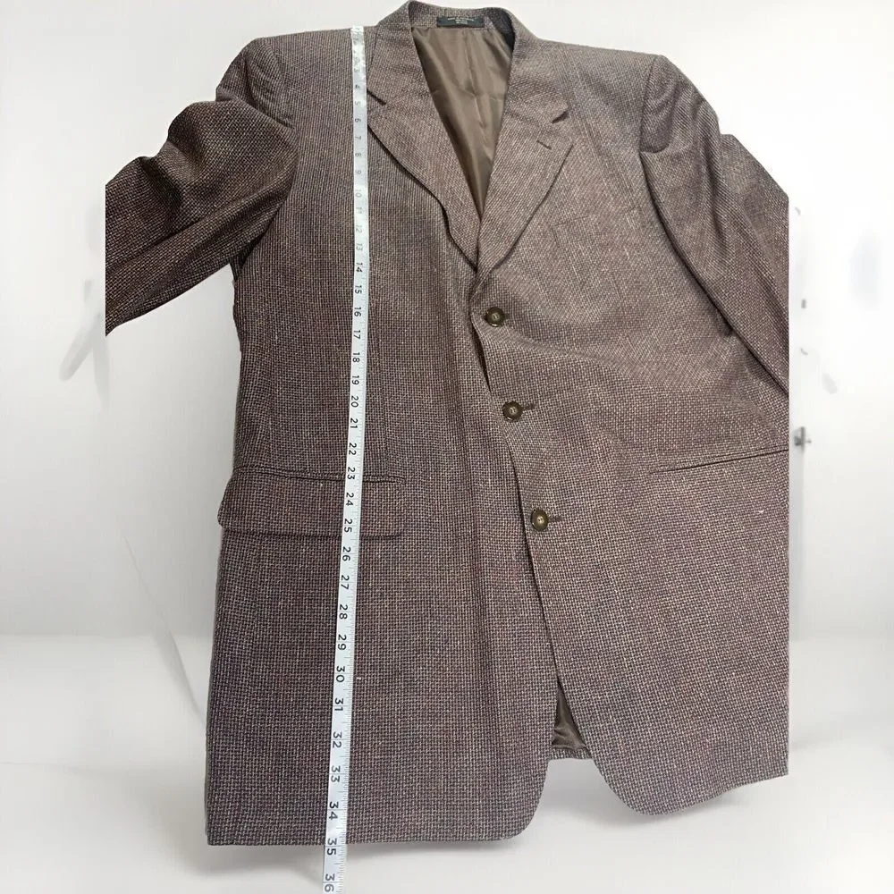 Versini Sport Coat Blazer Mens 46XL‎ Multicolor Check 100 % Silk Ventless Jacket